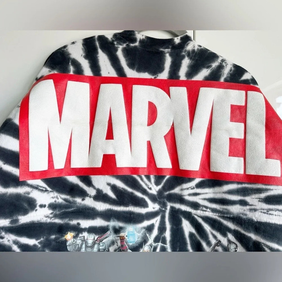 Marvel Tie-Dye Spirit Jersey for Adults Disney Avengers Size Small Black White - Picture 4 of 9